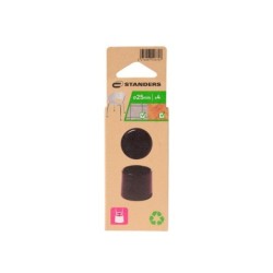 Lot de 4 embouts enveloppant plastique  STANDERS noir 25mm