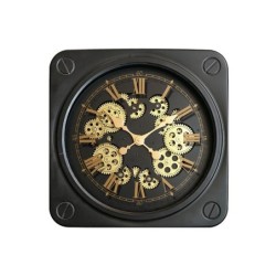 Horloge mécanisme carré EMDE noir l.45 x H.45 cm