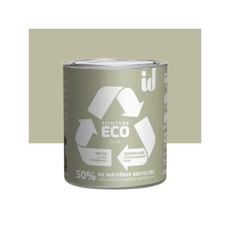 Peinture sauge mur / plafond ID Eco satiné 2 l