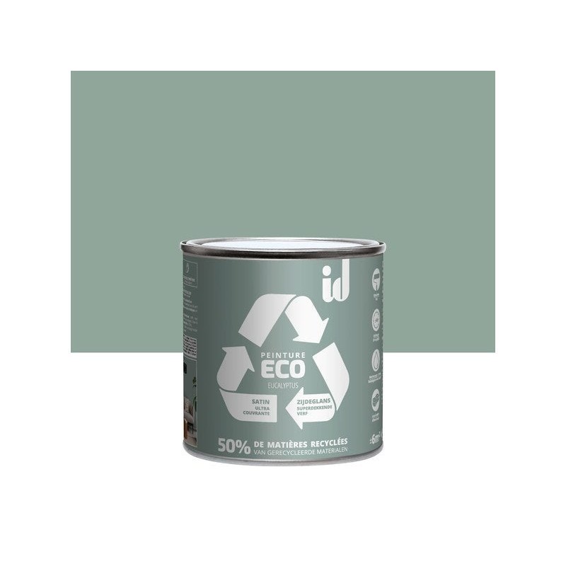 Peinture eucalyptus mur / plafond ID Eco satiné 0.5 l