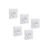 Lot de 5 prises avec terre, complet Lumia, LEXMAN, blanc