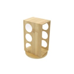 Carrousel de rangement bambou pour 6 pots à épices type Ducros