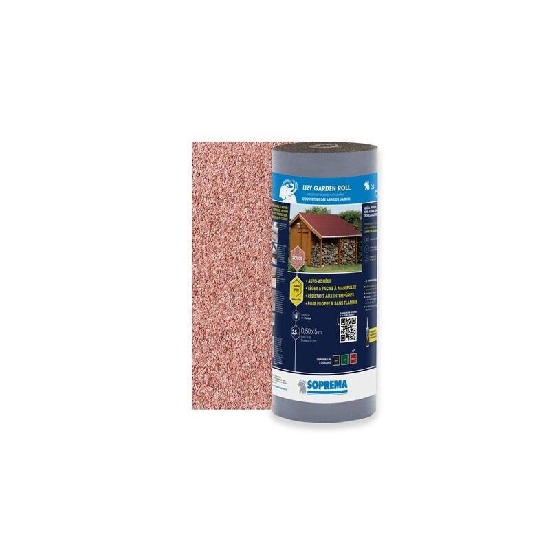 Bardeau rouleau bitume adhesif rouge 0.5x5m SOPREMA®