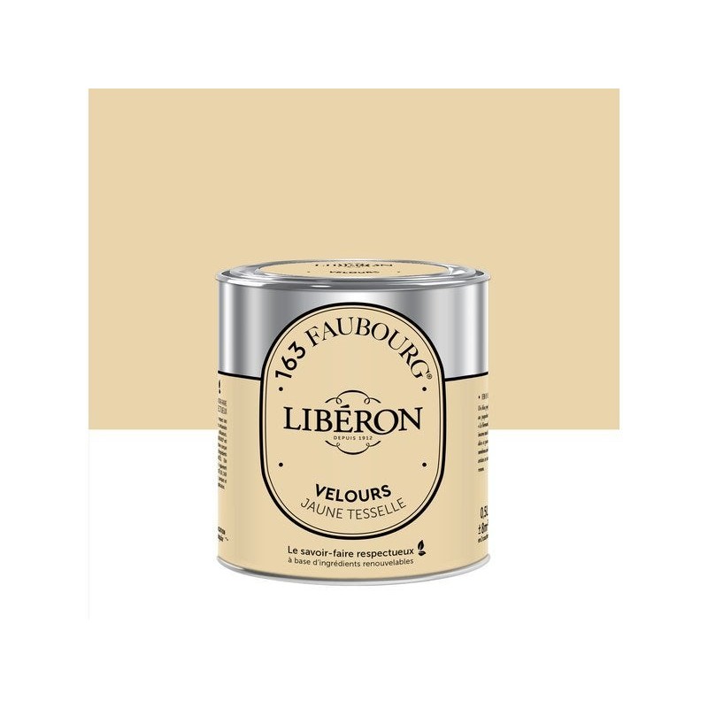 Peinture jaune tesselle mur, plafond et boiserie LIBÉRON velours 0.5 l