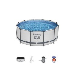 Piscine hors-sol BESTWAY, rond Diam.3.66 x H.1.22m + Robot GUPPY