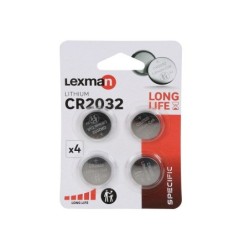 Lot de 4 piles bouton lithium CR2032, LEXMAN