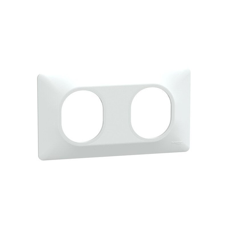 Plaque double horizontale Ovalis, SCHNEIDER ELECTRIC, blanc