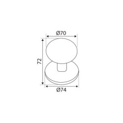 Bouton de porte de tirage, LINEA BERTOMANI, diam.70 mm, inox