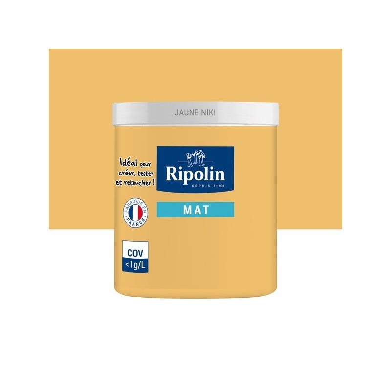 Testeur peinture jaune niki mat Interieur RIPOLIN 75 ml