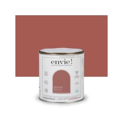 Peinture aspect velours murs, boiseries et radiateurs, biosourcée, ENVIE, rouge éclat, 0.5 litre