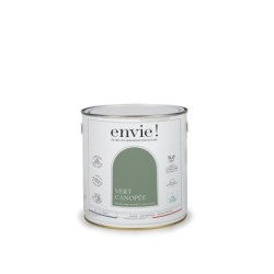 Peinture aspect velours murs, boiseries et radiateurs, biosourcée, ENVIE, vert canopee, 2 litres