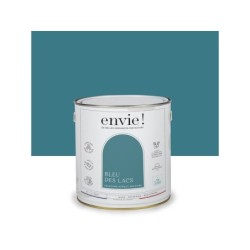 Peinture aspect velours murs, boiseries et radiateurs, biosourcée, ENVIE, bleu des lacs, 2 litres