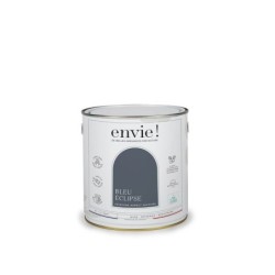 Peinture aspect velours murs, boiseries et radiateurs, biosourcée, ENVIE, bleu eclipse, 2 litres