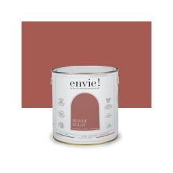 Peinture aspect velours murs, boiseries et radiateurs, biosourcée, ENVIE, rouge éclat, 2 litres