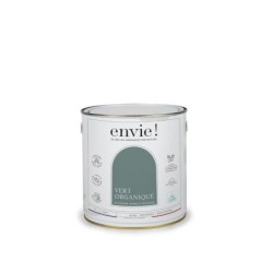 Peinture aspect velours murs, boiseries et radiateurs, biosourcée, ENVIE, vert organique, 2 litres