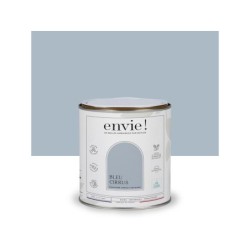 Peinture aspect velours murs, boiseries et radiateurs, biosourcée, ENVIE, bleu cirrus, 0.5 litre