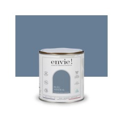 Peinture aspect velours murs, boiseries et radiateurs, biosourcée, ENVIE, bleu minéral, 0.5 litre