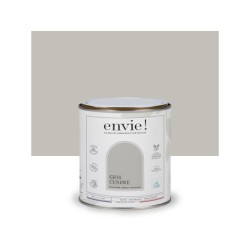 Peinture aspect velours murs, boiseries et radiateurs, biosourcée, ENVIE, gris cendré , 0.5 litre