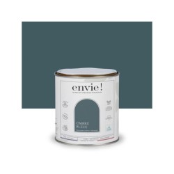 Peinture aspect velours murs, boiseries et radiateurs, biosourcée, ENVIE, ombre bleue, 0.5 litre