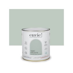 Peinture aspect velours murs, boiseries et radiateurs, biosourcée, ENVIE, vert celeste, 2 litres