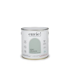 Peinture aspect velours murs, boiseries et radiateurs, biosourcée, ENVIE, vert celeste, 2 litres