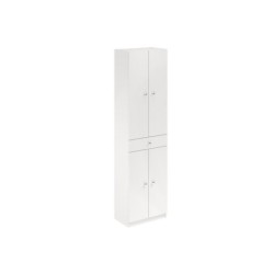 Colonne pour salle de bain GALICE 4, 4portes et 1 tiroir, l.50 x H.186.5 x P.30.5 cm, blanc