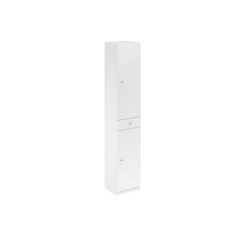 Colonne pour salle de bain GALICE 4, 2 portes 1tiroir, l.35 x H.186.5 x P.30.5 cm, blanc