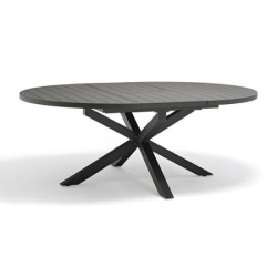 Table de jardin PELOSA 145/199X145 cm en aluminium gris anthracite