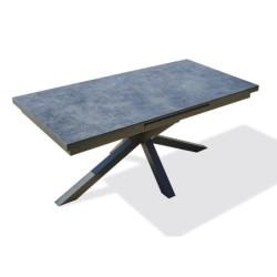 Table de jardin CAICOS 180/240X90 cm, aluminium et HPL, gris anthracite