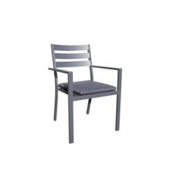 Fauteuil de jardin empilable PELOSA en aluminium - Coloris GRIS ANTHRACITE