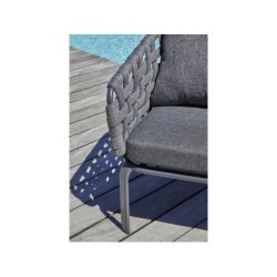 Salon bas de jardin CAMARGUE 4 places en aluminium, gris anthracite