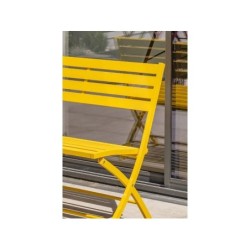 Banc de jardin pliant MARIUS en aluminium - Coloris MOUTARDE