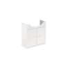 Meuble sous-vasque et miroir led GALICE 4, 2 portes, l.80 x H.77.4 x P.45 cm, blanc