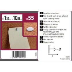 Sachet de 55 clous PVC, STANDERS, tête bombée, L.8 mm