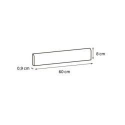 Lot de 2 plinthes Béton rouille n°15, l. 8 x L. 60 cm, Ep.9 mm