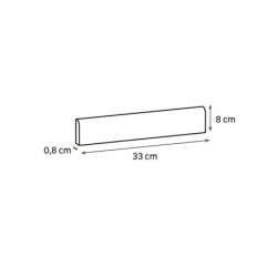 Lot de 3 plinthes Béton gris moyen n°34, l. 8 x L. 33 cm, Ep.8 mm