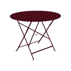 Table de jardin FERMOB ronde 2 personnes rouge cerise