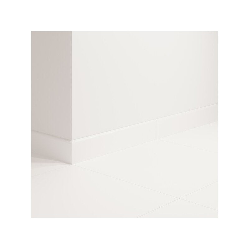 Lot de 3 plinthes Uni blanc n31, h. 8 x h. 45 cm, Ep.8.2 mm