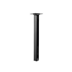 Pied table basse carré HETTICH fixe, H.30 cm acier époxy noir