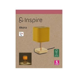 Lampe Akora, bois, pécan, H.23 cm INSPIRE, E14