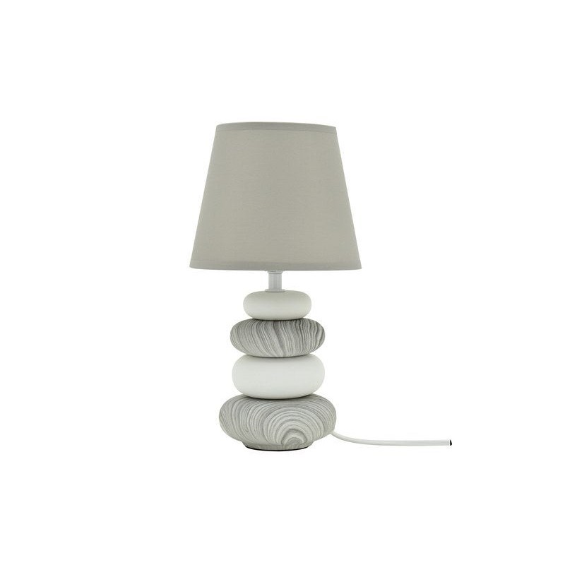 Lampe e14 charme céramique gris, INSPIRE Navala, H.36cm