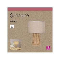 Lampe Mikona, acier, beige, H.40 cm INSPIRE, E27