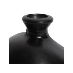 Vase verre noir mat, 18 x 18 cm