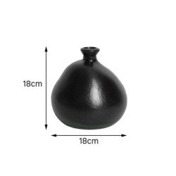 Vase verre noir mat, 18 x 18 cm