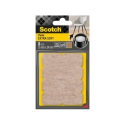 Lot de 8 patins feutre en laine adhésif, SCOTCH, 35 x 24 mm, beige