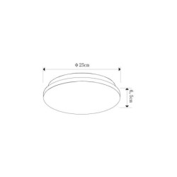 Plafonnier salle de bain, Madyled diam.25 cm, 1450 lumens, IP44, blanc