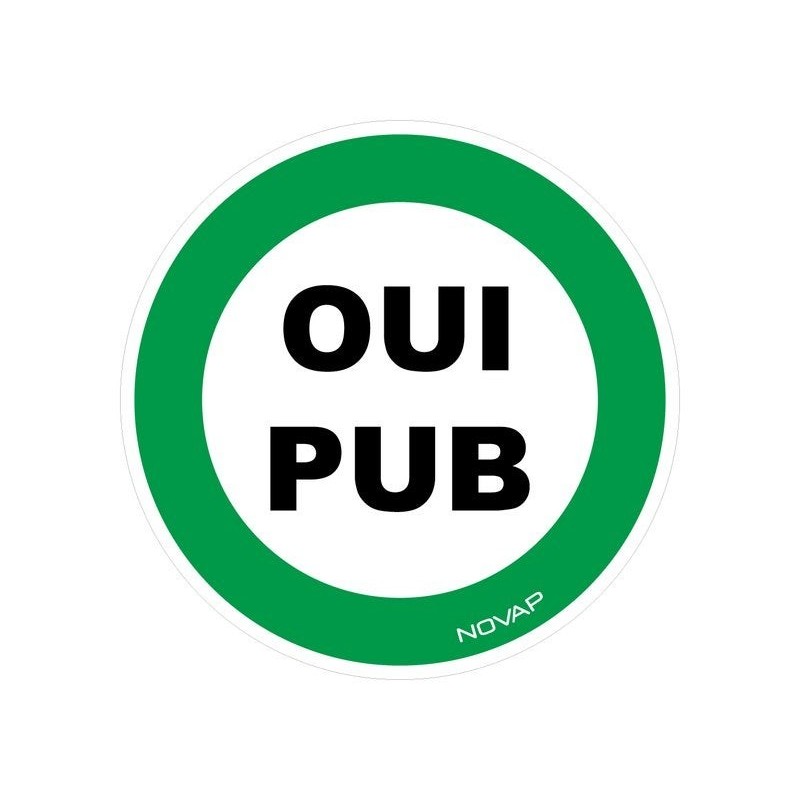 "Panneau rigide ""OUI PUB"" diam. 80 mm"