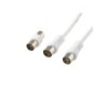 Cordon coaxial 9,5mm,  5m, femelle/mâle+adaptateur mâle/mâle, LEXMAN