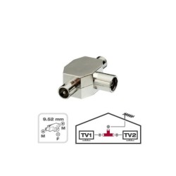 Tete dérivation coaxial, 9,52mm, 2 mâle/1 femelle, LEXMAN