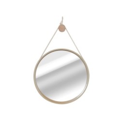 Miroir rond en bois de chêne Nordik Cord, INSPIRE, diam. 57.5 cm